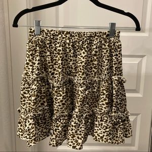 tiered leopard skirt